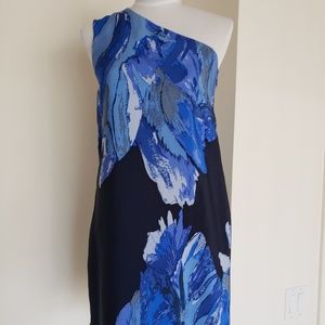 BEAUTIFUL NAVY TIBI ONE SHOULDER DRESS SIZE 2